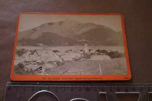 tolles altes Kabinettfoto - Kauffoto St. Gilgen gegen den Schafberg