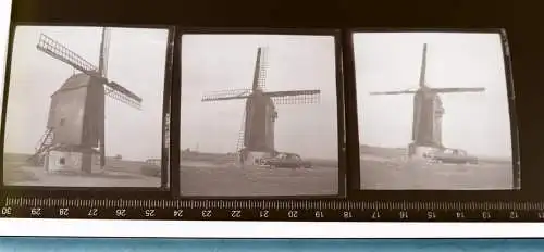 drei tolle alte Negative Windmühle mit Oldtimer 50-60er Jahre - Ort ??