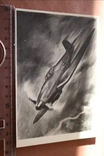 tolle alte Künstlerkarte - Jagdflugzeug He 112 - Junkers-Karte 