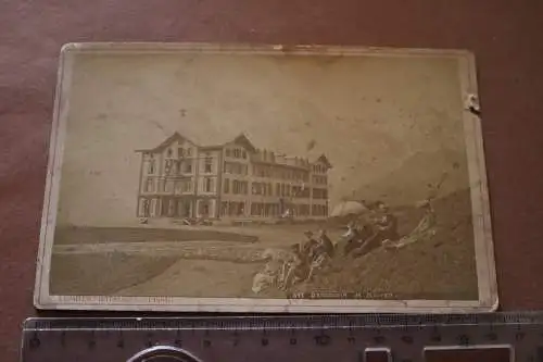 tolles altes Kabinettfoto - Kauffoto Mürren - Gebäude - Hotel ?? 1880-1900 ?