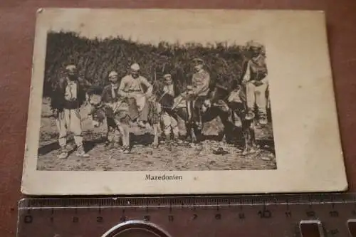 tolle alte Fotokarte - Soldaten und Zivlisten auf Esel - Mazedonien 1917