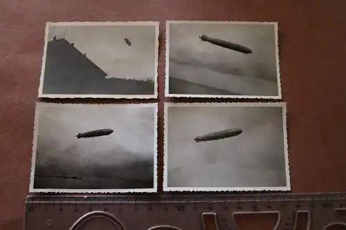 vier  tolle alte Fotos - Zepplin , Luftschiff am Bodensee  30er Jahre 