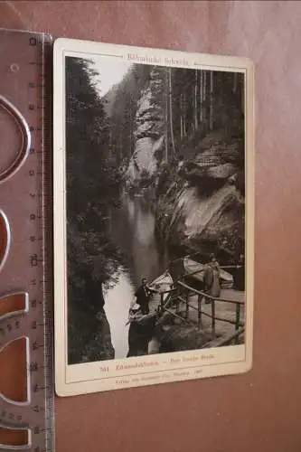 tolles altes Kabinettfoto - Kauffoto Edmundsklamm der breite Stein 