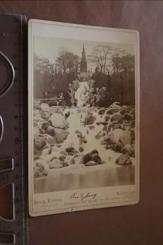 tolles altes Kabinettfoto - Kauffoto Berlin Kreuzberg Wasserfall 1894