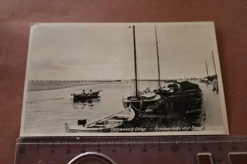 tolle alte Karte  Ostseebad Deep - Promenade und Regamündung 1941