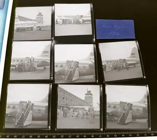 acht tolle alte Negative Flughafen München Riem 1952 - British Airways 