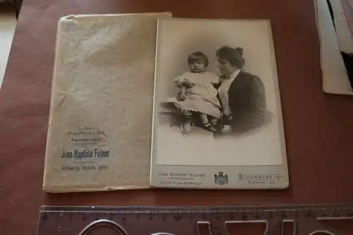 tolles altes Kabinettfoto - Portrait Mutter mit Kind - Oldenburg - Jean Baptiste