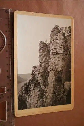 tolles altes Kabinettfoto - Kauffoto Basteifelsen - 1897 