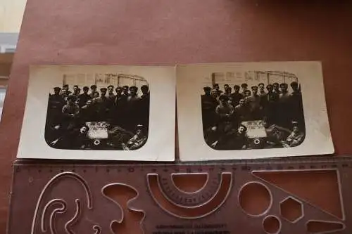 zwei alte Fotos - Gruppe Soldaten Reptr. Kol. - Kan.Werk 5 - Essen ? 1917