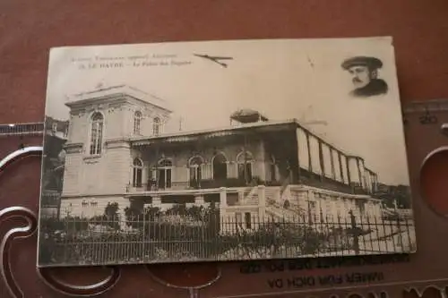 tolle alte Karte LE HAVRE - Le palais des Régates - Rückseite mit Werbemarke 