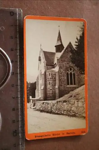 tolles altes CDV Foto - Kauffoto ?  evang. Kirche in Gastein 
