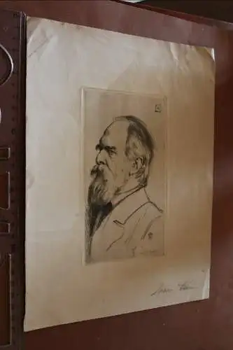 toller alter Druck - Portrait eines Mannes signiert von Marie Stein-Ranke 