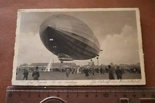 tolle alte Karte - Luftschiff LZ 127 Graf Zeppiln bei der Landung - Friedrichsha
