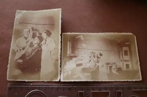 zwei alte Fotos - Zahnarzt - Zahnarztpraxis - 1910-20 ???