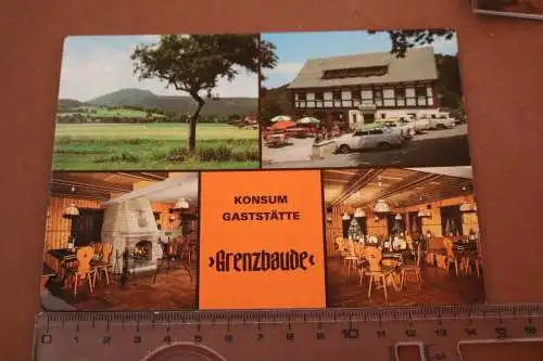 tolle alte Karte - Konsum Gaststätte Grenzbaude Waltersdorf  1989