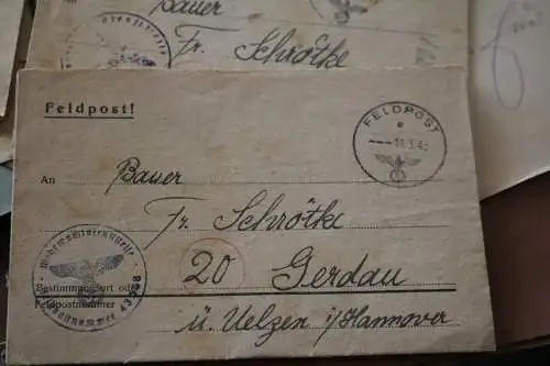 29 alte Feldpostbriefe  FPNr. 43568 bis 03- 1945 u. FPNr. 40779