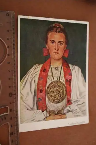  tolle alte Künstlerkarte - Willrich  - Siebenbürgische  Mädelführerin 