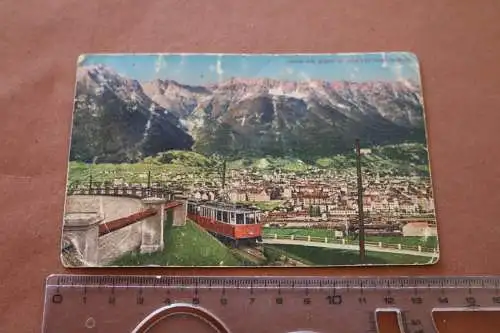 alte Karte  Innsbruck Ansicht mit Stubaitalbahn - 20-30er Jahre ?