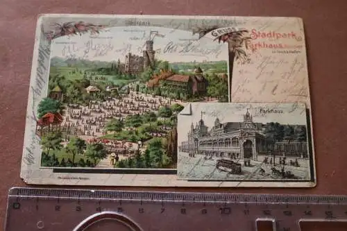 tolle alte Karte Gruss aus Stadtpark Parkhaus Hannover 1908