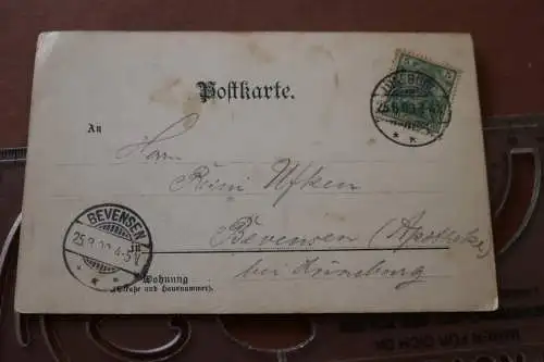 tolle alte Künstlerkarte  Binnenschiff - Frachtsegelboot ??  1900