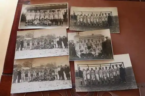 sechs tolle alte Fotos - Fussballmannschaft -  München 1860 ???? Löwe - 20-30er 