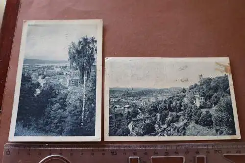 zwei alte Karten  - Ansichten Ljubljana  Slowenien 1924