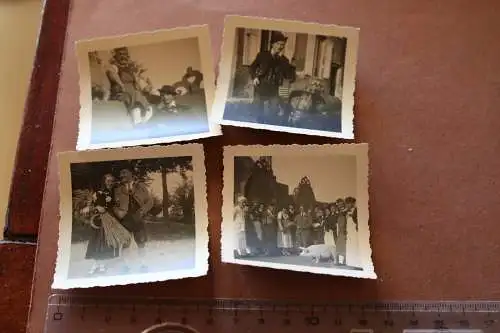 vier alte Fotos - Personen, teilweise in Tracht - Erntedank ?? 30-40er Jahre ?