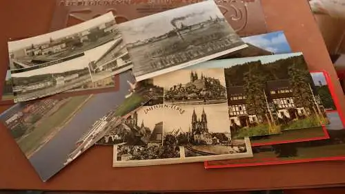 13 tolle alte Karten - vers. Orte , eine mit Sonderstempel Dresden 
