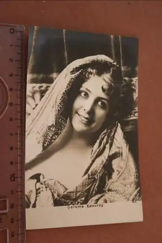 tolle alte Fotokarte - Portrait hübsche Frau - Gerome Edourdy Schauspierlerin