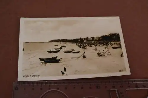 tolle alte Karte - Seebad Bansin - Strand mit Boote - 1954