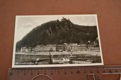 tolle alte Karte - Bodenbach a Elbe Schäferwand mit Raddampfer  Bodenbach Böhme 