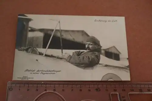 tolle alte Karte - Eroberung der Luft - Blériot der Canalüberflieger 1910-20 ?