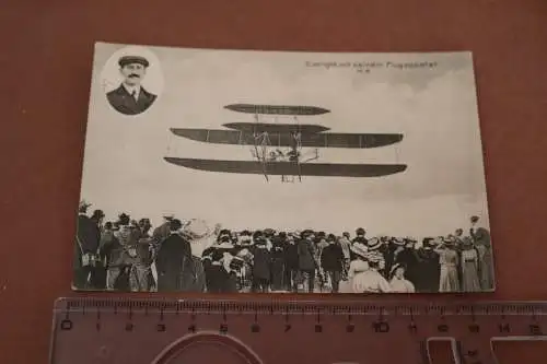 tolle alte Karte - Flugpionier D. Wright mit seinem Flugapparat, 