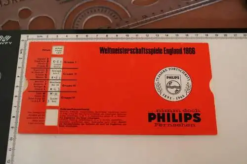 toller alter Werbeschieber von Philips Weltmeisterschaftsspiele England 1966