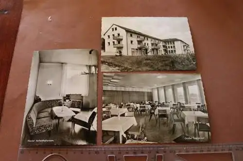 drei alte Karten - Ansichten Familien-Pension Blaues Kreuz in Holzhausen 60-70er