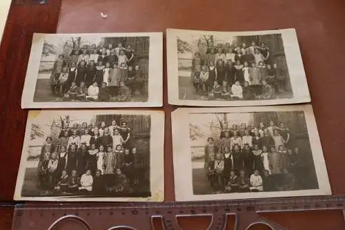 vier alte Fotos  Mädchenschule ??? Mädchengruppe - 20-30er Jahre 