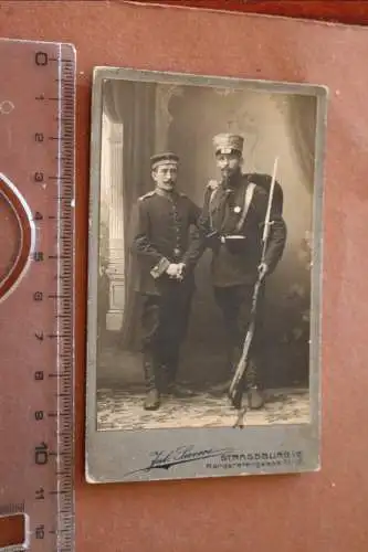 tolles altes CDV Foto - Soldat und Landwehrmann - Strassburg i.E. 