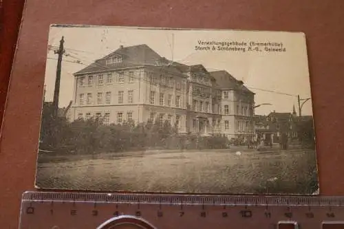 tolle alte Karte -  Verwaltungsgebäude (Bremerhütte) Geisweid - 20er Jahre 