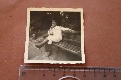 tolles altes Foto - Soldat im Drillich Schwalbennest - Musikkorps ? Hagen 