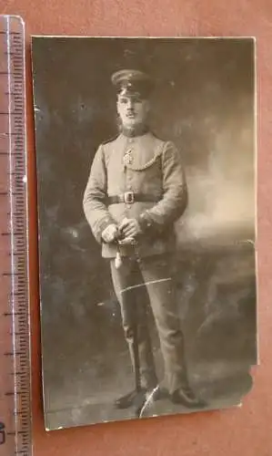  altes Foto - Portrait eines Soldaten  EK II und Schützenschnur 