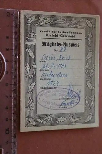 toller alter Mitglieds-Ausweis - Verein Leibesübungen - Klafeld - Geisweid 1962