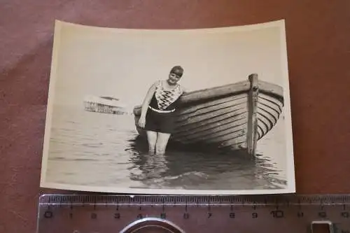 tolles altes Foto - Duhnen Frau mit Ruderboot   - 20-30er Jahre 