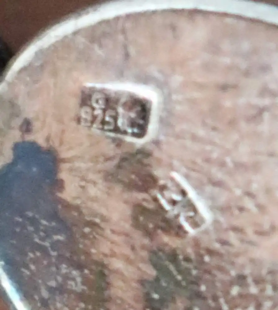 tolle alte Bernsteinkette mit Ohrstecker - 925er silber - Designer  J M  ??  9