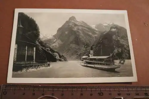 tolle alte Karte - Tellskapelle  mit Raddampfer - 1924
