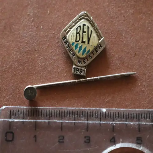 alte Anstecknadel Bayerischer Eissport Verband Eishockey 1991 defekt