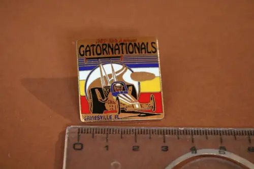 toller alter Pin Anstecker Dragsterrennen - Gainsville 1985 