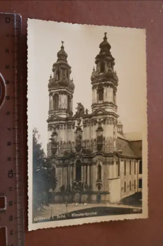 tolle alte Karte - Grüssau Niederschlesien  Klosterkirche  30-40er Jahre 