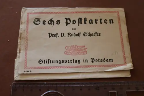 toller alter Umschlag für sechs Postkarten - Prof. Dr. Rudolf Schaefer Potsdam 
