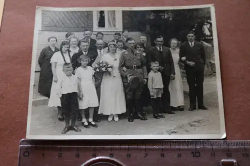 tolles altes Hochzeitsfoto eines Soldaten - Uniform ? 30-40er Jahre 