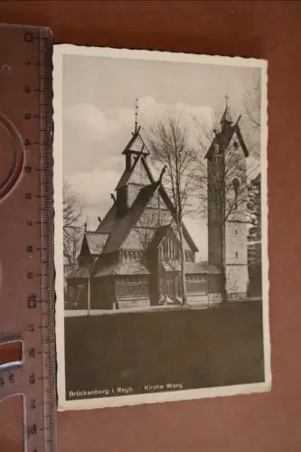 tolle alte Karte - Kirche Wang - Brückenberg i. Regb. 20-50er Jahre ?